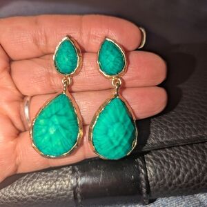 Elegant Green Teardrop Earrings
